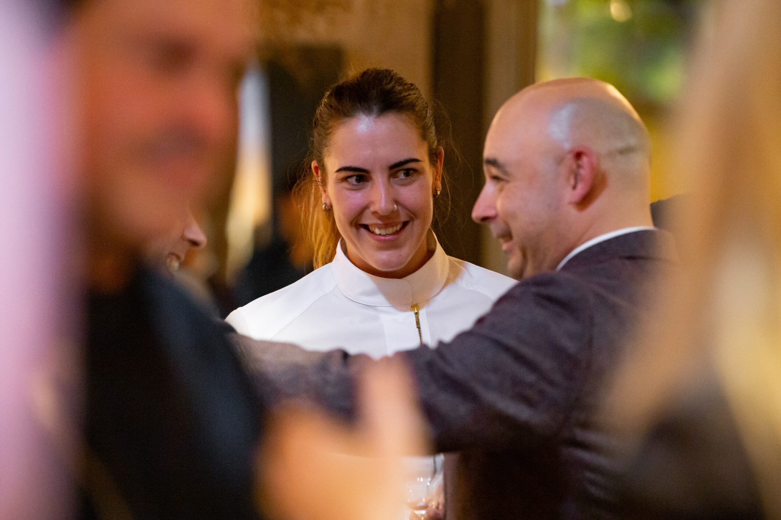 Lucia Grávalos y Raúl Rodriguez en la inauguración del Restaurante Amicitia de Madrid